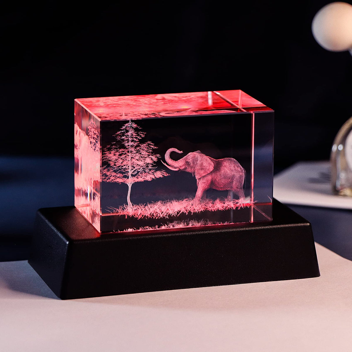 Qianwei 3D Crystal Elephant Decor Stuff Figurines Statue Gift for Elephant Lovers, Mother Day Birthday Gifts for Mom Mother Mama from Daughter Son