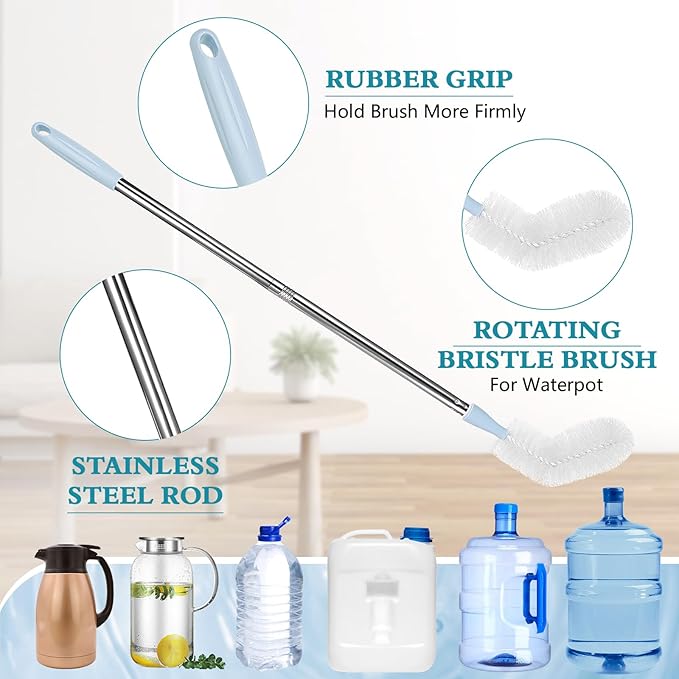 3 Gallon and 5 Gallon Water jug Cleaning Brush, Extra Long Water Bottle Carboy