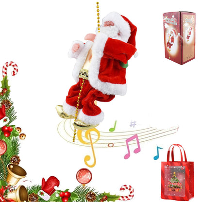 Santa Claus Musical Climbing Rope, 2026 New Electric Climbing Santa on Rope, Hanging Climbing Santa on Rope with Funny Musical, for Christmas Tree Fireplace Home Décor (1PCS)