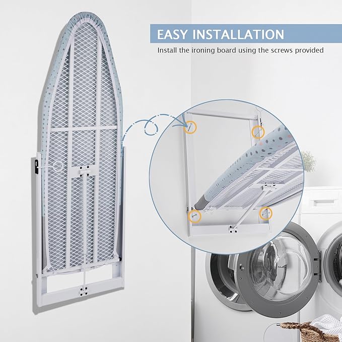 SheeChung Wall Mount Ironing Board 36"X12", Compact Wall Ironing Board