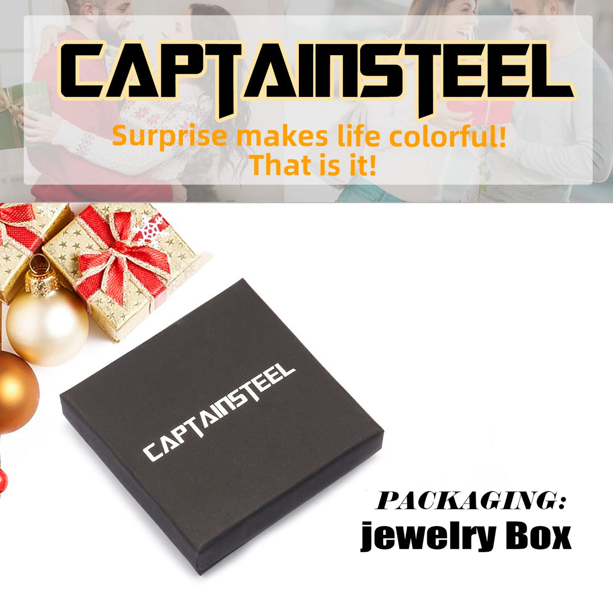 CaptainSteeL Cuban Bracelet for Men and Women, 7/7.5/8/9inch Stainless Steel Bracelet, Gold Plating/Stainless Steel Fashion Jewelry Bracelet, Holiday Gift with Flannel Bag