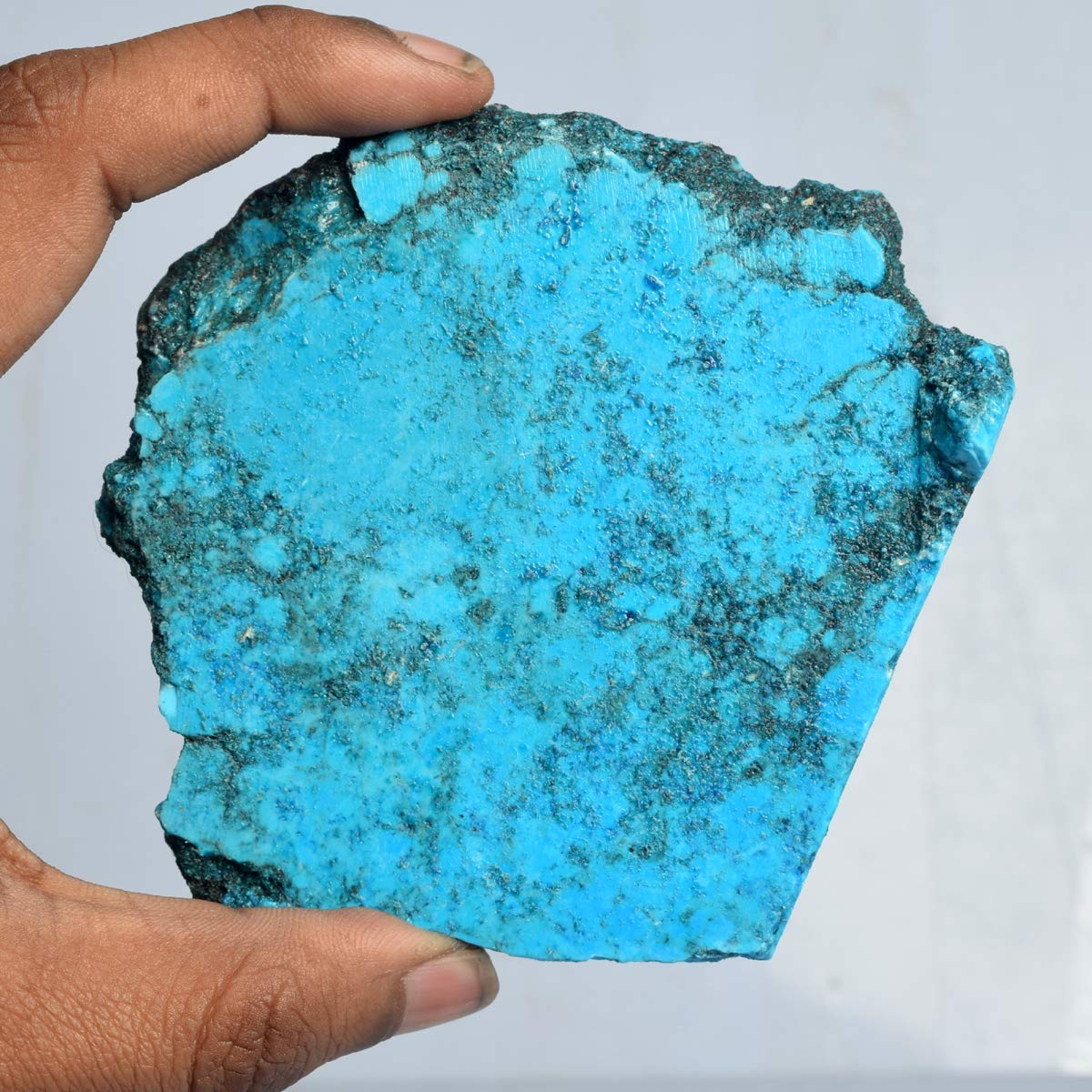 GEMHUB Rare Blue Turquoise Slab Healing Crystal 943.50 Ct Natural Raw Lapidary Cabbing Rough Turquoise Gem