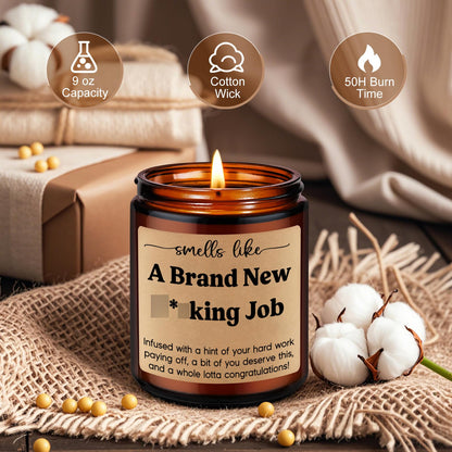 LEADO Scented Candle, New Job Gifts for Women, Men - Congratulations Gifts, Leaving Work, Promotion Present for Women, Friend, Boss - Congrats on New Job, Funny Presents for Coworker Leaving