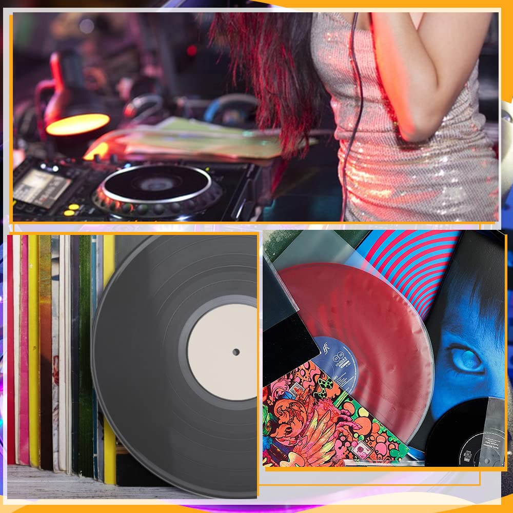 PERFETSELL 50 Pieces Record Sleeves 12 Inch LP Vinyl Inner Sleeves Semi-Transparent Anti Static Single Cover Round Record Album Covers for 12 Inch Record