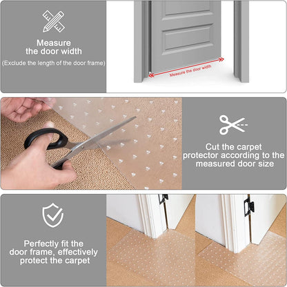 Uross Carpet Protector for Pets - 110CM Cat Protector for Doorway, Anti Scratch Under Door slip Cats Scratching Mat, Easy to Cut Plastic pad Scratch Stopper, Cat Scratch Guard