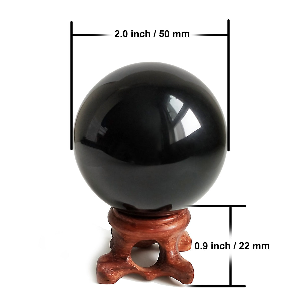 Mina Heal Black Obsidian Sphere for Meditation, Feng Shui, and Divination – Authentic Obsidian Crystal Ball for Protection and Energy Cleansing