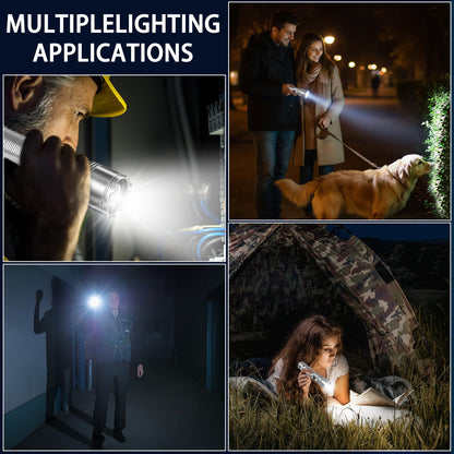 StarLume LED Rechargeable Flashlights High Lumen, 90000lm Super Bright EDC Flashlight, Zoomable, 5 Modes, Waterproof, Handheld Powerful Tactical Flash Light for Outdoors Emergency Working & Gifts