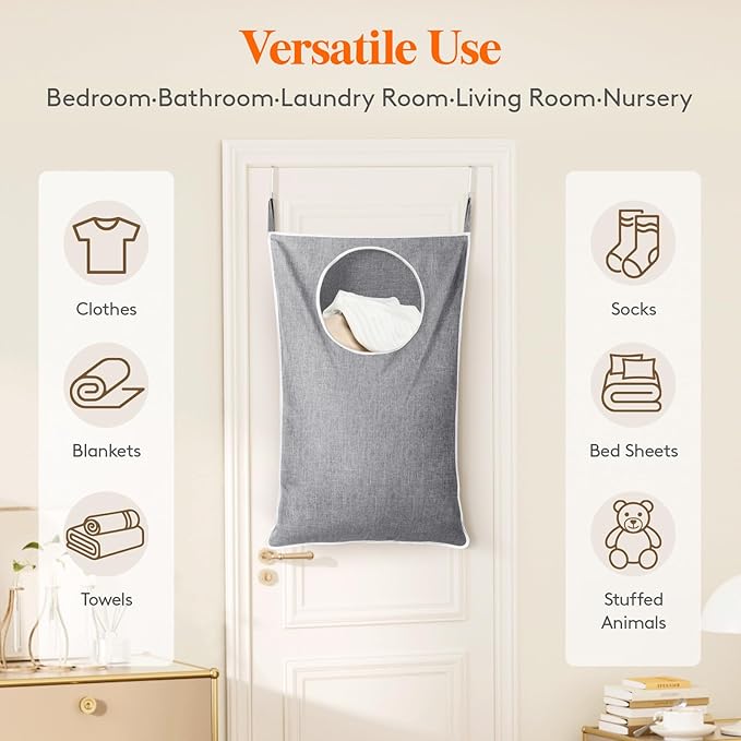 Lifewit 2 Pack Over Door Laundry Hamper, Large Collapsible Hanging Laundry