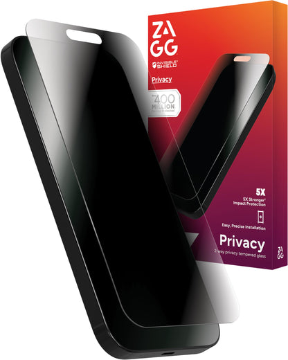 ZAGG Glass Elite Screen Protector for iPhone 16 Pro - 5X Stronger, Reinforced Edges, Ultra-Strong Tempered Glass, Scratch Resistant, Anti-Smudge, Easy Installation, InvisibleShield, Eco-Friendly