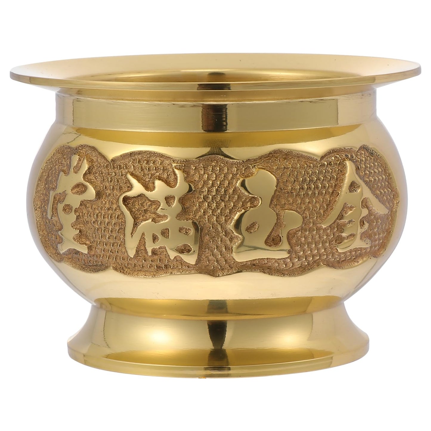 HEALLILY Retro Copper Incense Burner 3.93X3.93X2.67In Elegant Home Decor Buddhist Censer with Bowl Design for Relaxation and Meditation