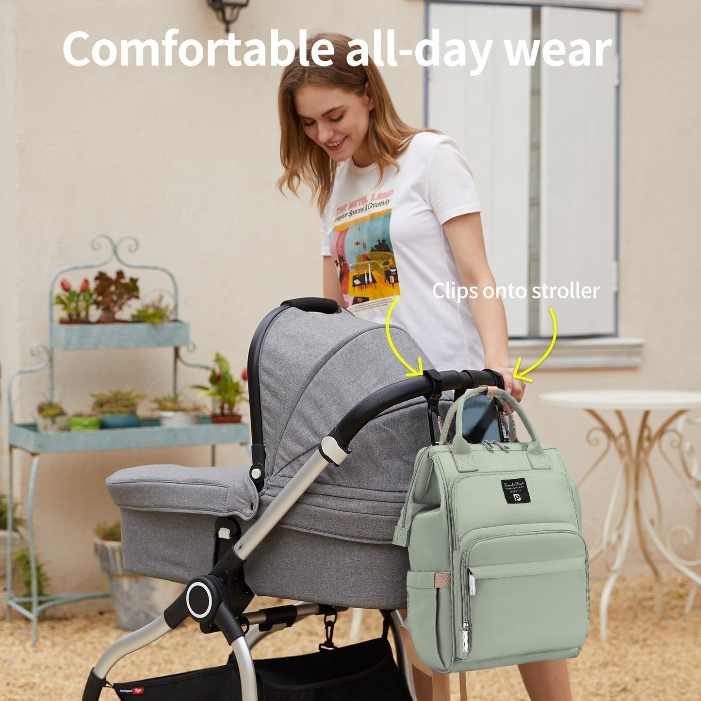 Pomelo Best Baby Changing Backpack Waterproof Changing Bag Back Pack with Changing Mat, Large Capacity Nappy Changing Back for Mom and Dad On the Go