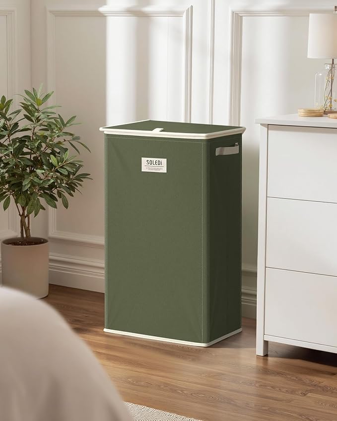 SOLEDI Laundry Hamper with Lid 100L Large & Tall Collapsible Laundry Basket