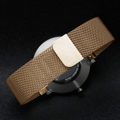 Quick Release Watch Strap - 20mm/22mm Lug Width Stainless Steel Metal Strap Milanese Mesh Wristband Magnetic Lock Replacement Band Smart Watch Wristbands for Men Women (22mm, Rose Gold)