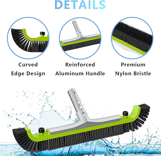 Sepetrel 20” Pool Brush Head for Cleaning Walls, Heavy Duty Inground/Above