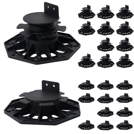 PHLKJL 24Pack Adjustable Plastic Pedestal Paver,Floor Slate Support Floor Lift,Deck Support Floor Raising (Unilateral keel Slot)
