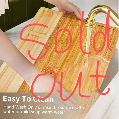 ORIDOM Bamboo Cutting Board Wood Chopping Board Double Sided Charcuterie Boards