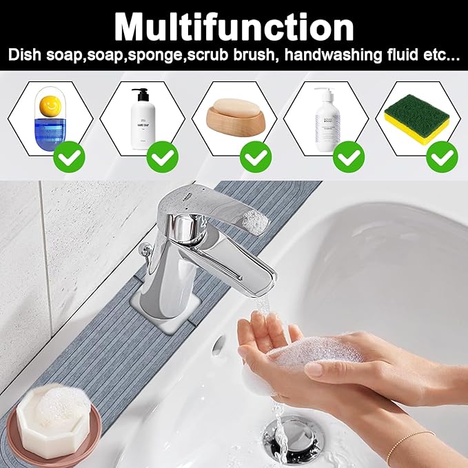Faucet Mat for Kitchen Sink, Stone Faucet Mat for Kitchen Sink Tray