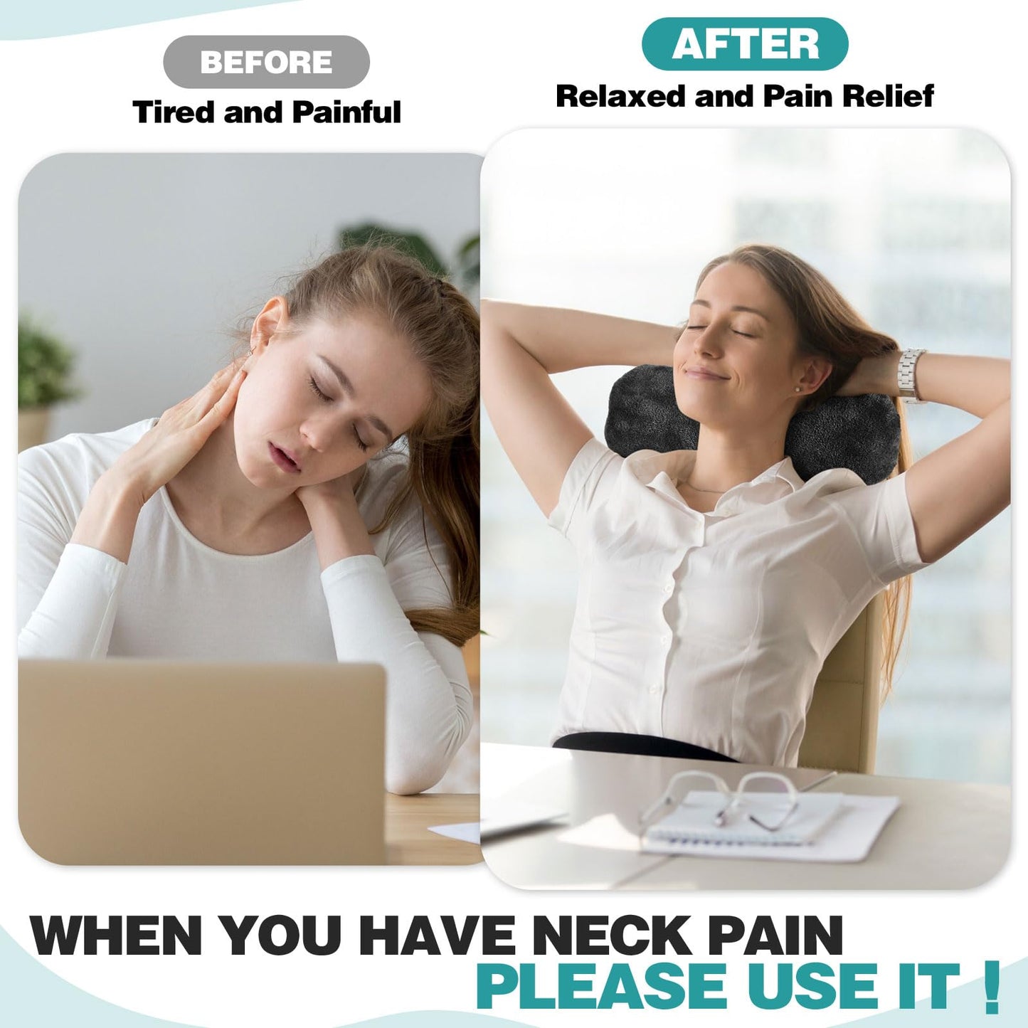 1 Pc Neck Pillow for Recliner Headrest Pillow Bone Shaped Chair Plush with Adjustable Strap Neck Support and Pain Relief Curve Head Cushion for Car Travel Airplane (Grey)