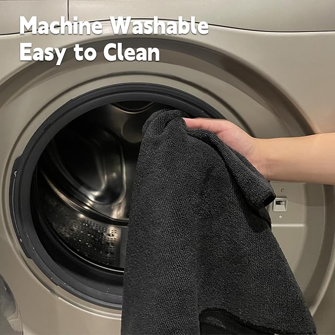 Black Salon Towels, Super Soft and Absorbent Microfiber Hair Towel