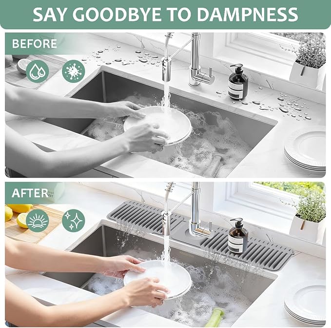 24 Inch Upgraded Draining Mat Folding Faucet Mat