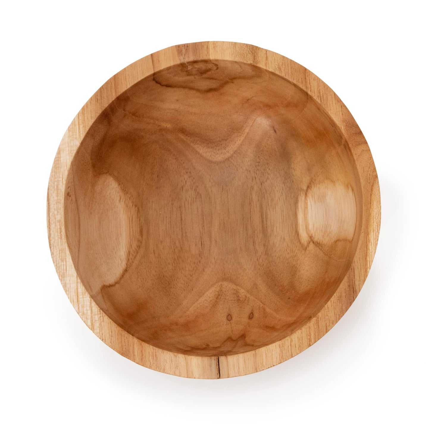 ANDALUCA Hand Carved Teak Wood Mini Decorative Round Small Bowl (6" Diameter)