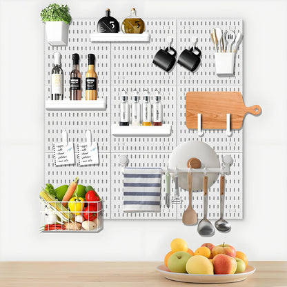 LANSI Peg Board, Pegboard Kit Wall Organizer Panels, White Pegboard Wall Organizer with Bins Hooks Shelves for Home, Craft Room, Garage Tool Storage, Kitchen, Workshop, Tool Organization