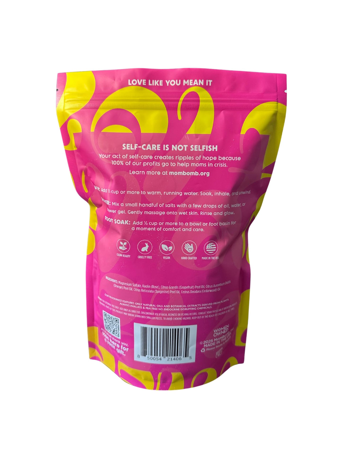 Mom Bomb Pink Himalayan Epsom Salt Bath Soak - Unscented – Natural Magnesium Salt with Essential Oils – Relaxing Aromatherapy for Stress Relief, Muscle & Foot Soak – Made in USA, 3 lbs