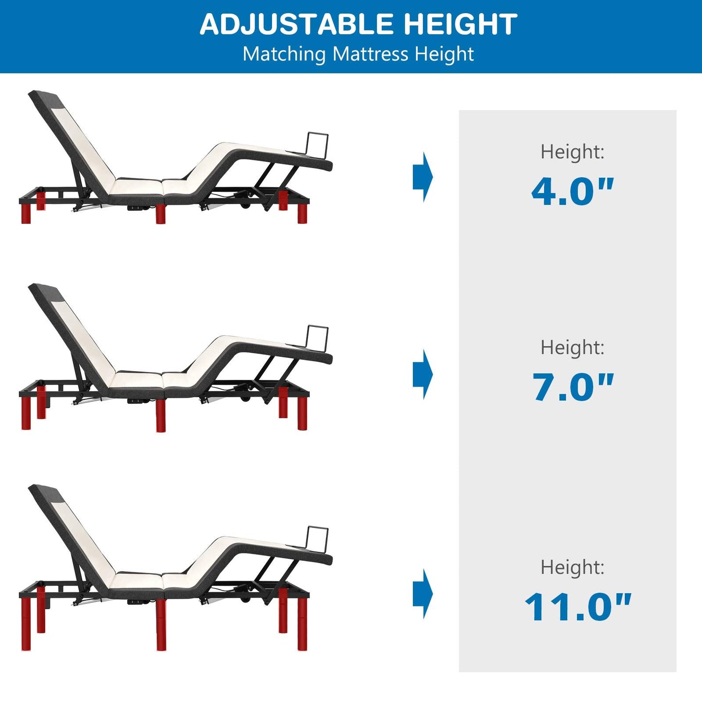 Giantex Adjustable Bed Base with Remote, Zero Gravity Electric Adjustable Bed w/Head and Foot Incline, Vibration Massage, USB Ports, Under-Bed Nightlight, Preset & Memory Positions (Twin-XL)