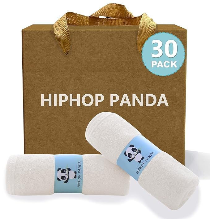 HIPHOP PANDA Baby Washcloths, Rayon Made from Bamboo