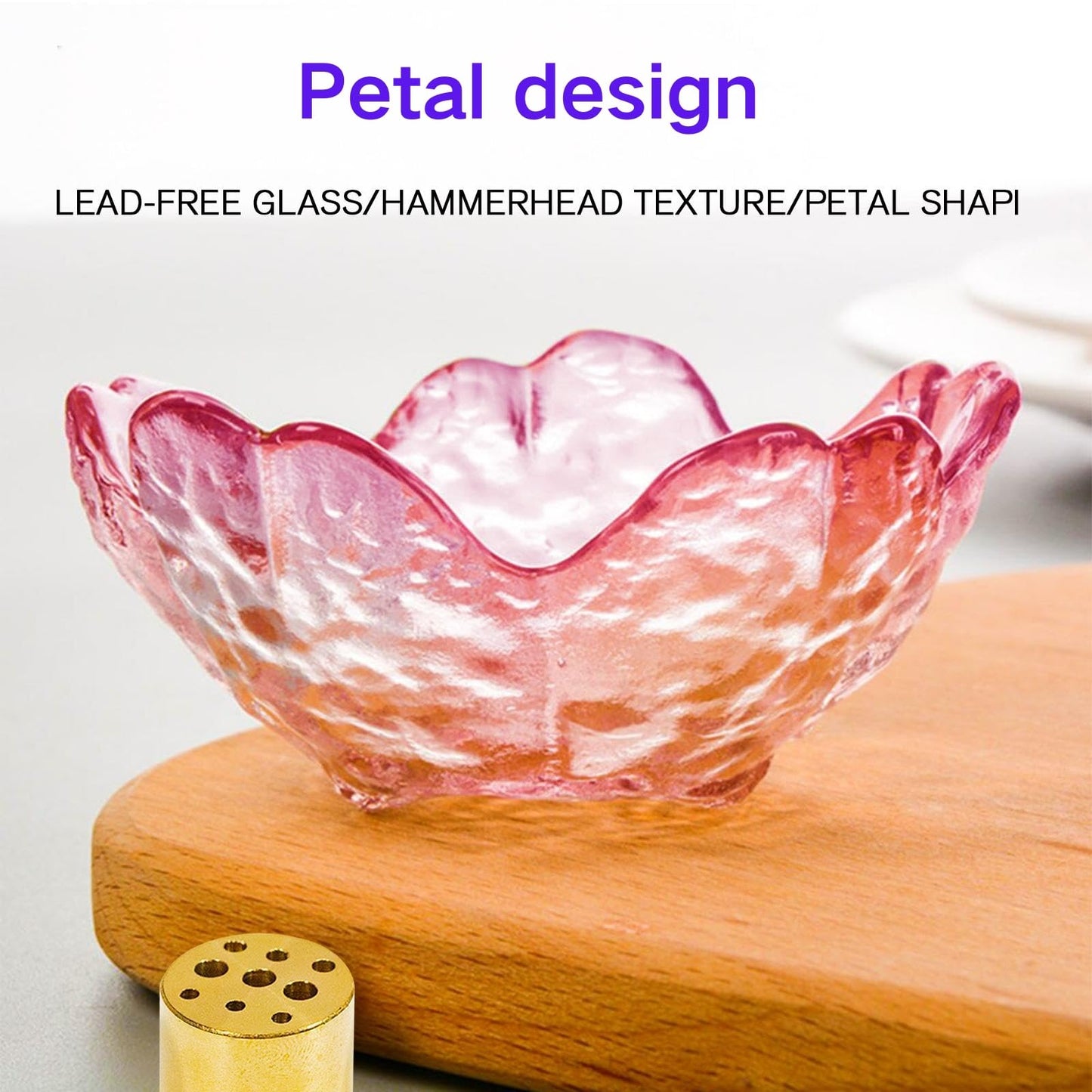 Incense Holder for Sticks, Glass Backflow Incense Burner with 9 Stick Holes, Handmade Cherry Blossom Incense Holder with Ash Catcher for Meditation, Yoga, Home Decor (NO with Gilt-Edged)