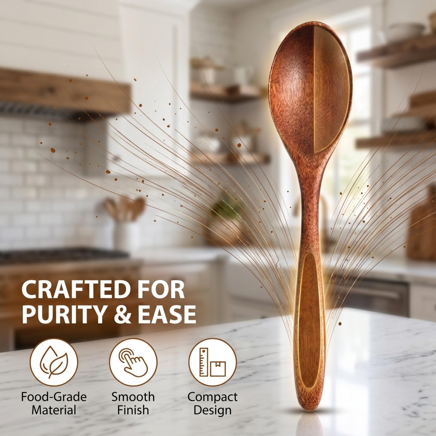 TOYANDONA 10Pcs Wooden Spoon Set Small Coffee Wood Spoons for Sugar Salt Spice Jars Reusable Serving Spoons Wood Compact 5.70In Kitchen Utensils