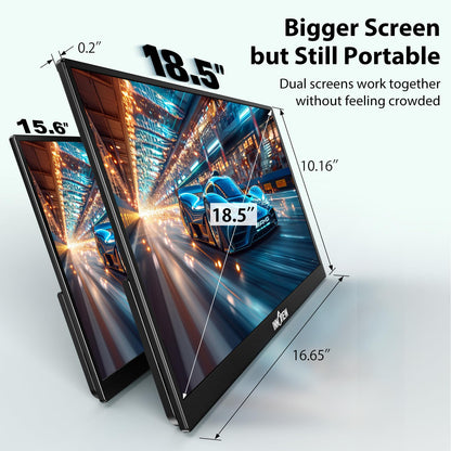 InnoView Portable Monitor 18.5 inch 100HZ 120% sRGB, 1080P FHD IPS Large Portable Monitors for Laptop USB C HDMI HDR Travel Monitor with Kickstand Mac PC Xbox PS4/5 Switch