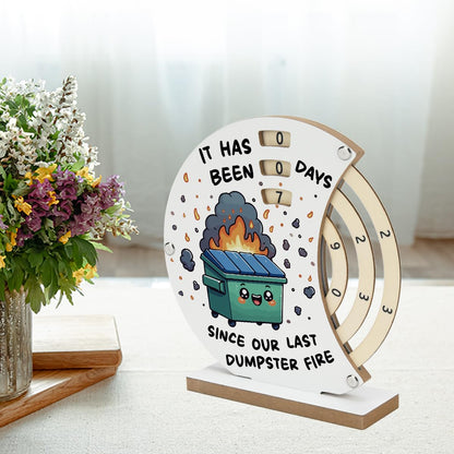 Funny Dumpster Fire Desk Accessories Manual Rotating Wooden Office Decor Dumpster Fire Gifts for Women Men Boss Leader Coworker Admin Day Secretaries Day Decor 7 × 6.7 inch