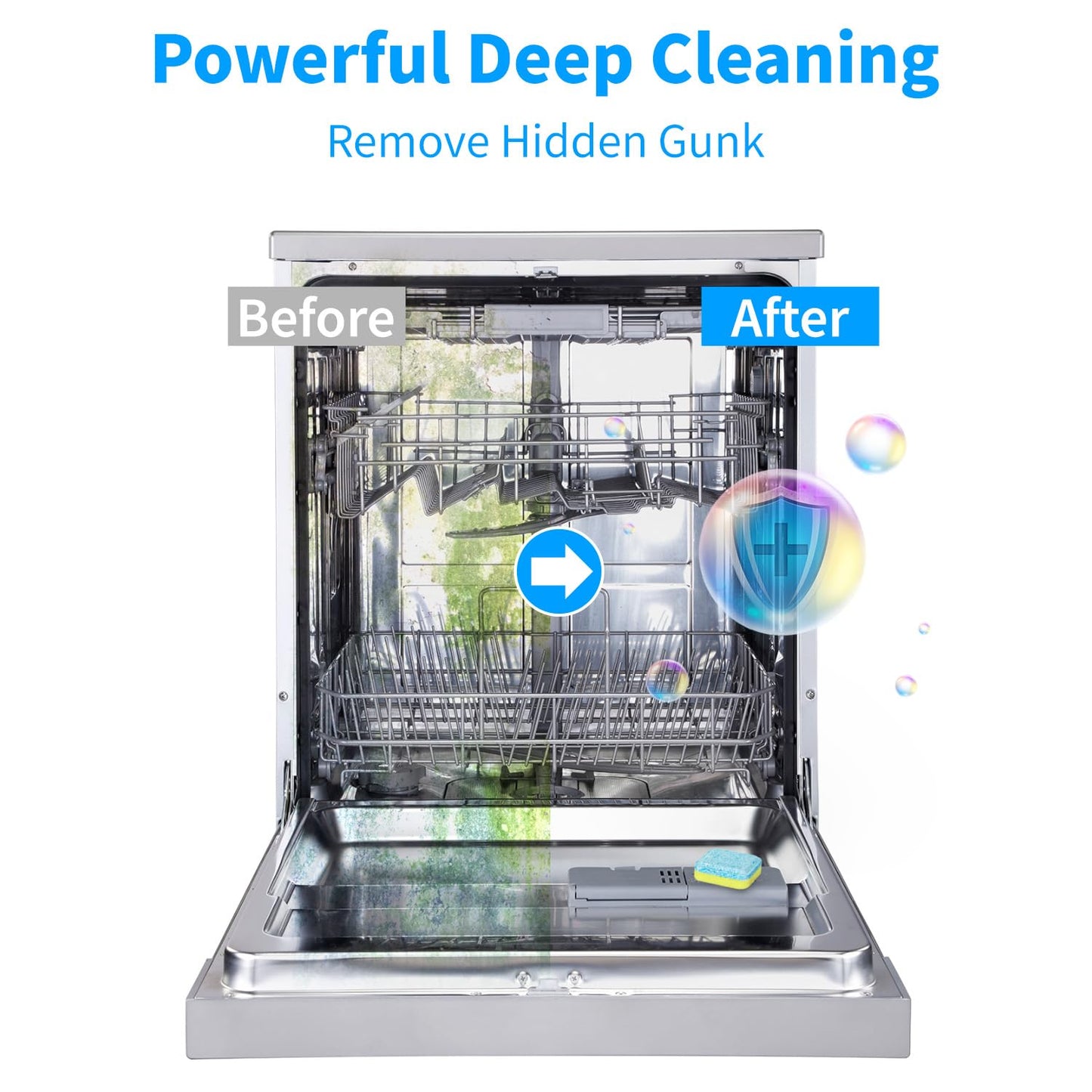 Dishwasher Cleaner Tablets - 24 Pack Powerful Descaling and Refreshing Pods, Deep Cleaning for Dish Washer Machine, Heavy Duty for Sparkling Clean - Yearly Supply.