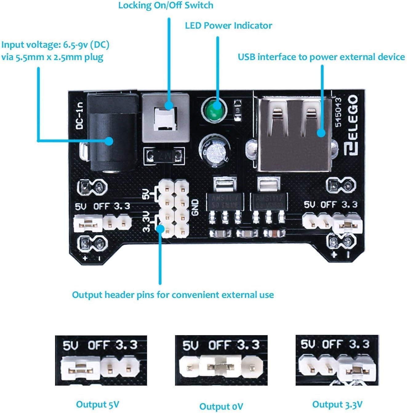 ELEGOO Electronic Fun Kit Breadboard Cable Resistor Capacitor LED Potentiometer for Electronic Learning Kit, compatible with Arduino UNO R3, MEGA, Raspberry Pi, Datasheet Available To Download