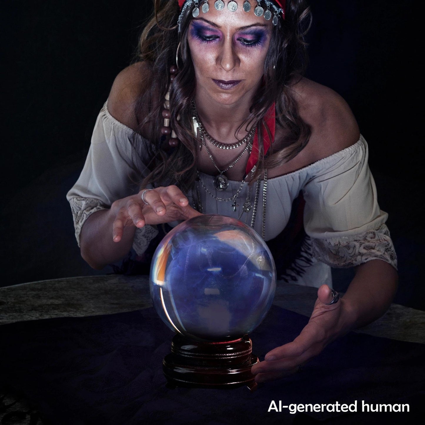 QFkris 150mm/6inch Clear Crystal Ball with Wooden Stand Fortune Teller Mystical Quartz Ball Photography Props FengShui Divination Spheres