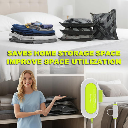Vacloong Vacuum Storage Bags for Travel with Portable Electric Pump, 8 Packs Vacuum Seal Bags for Clothing with High Pressure Pump, Compression Packing Space Saver, Portable Travel Bags for Luggage
