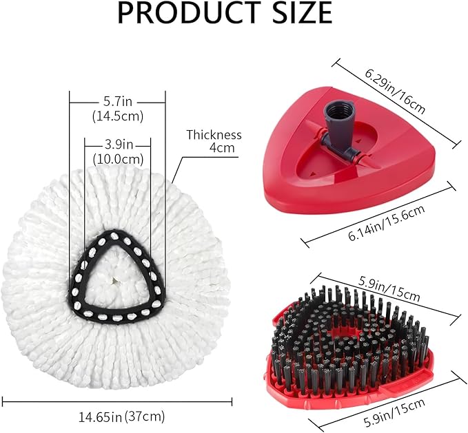 6-in-1 Mop Heads Replacements for O Cedar EasyWring 1 Tank System, Includes 1