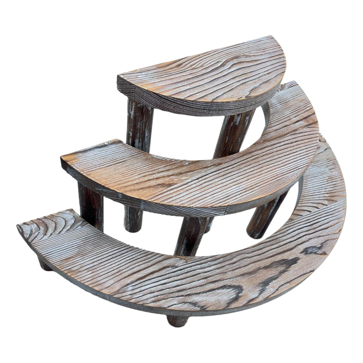 Samrira Cologne Organizer for Men Display Risers - 3 Tier Wooden Perfume Stand Shelf Cupcake Holder Half Moon Tiered Dessert Stand 17" x 7.8" x 7"