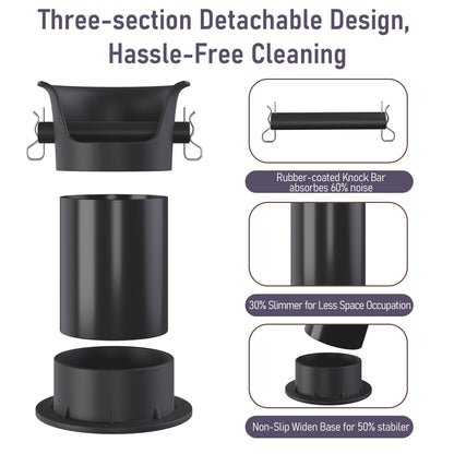 4L Espresso Knock Box, Coffee Grounds Disposal and Recycle Trash Can with Brush, Towel and 100 pcs Collecting Bags, Barista Essential Coffee Accessory for Cafe Shop Home Bars Office Work Breakroom