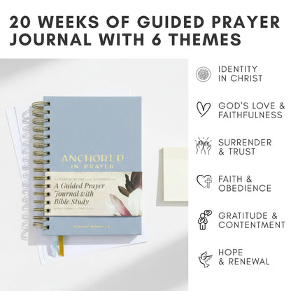 Prayer Journal with Bible Study - 20 Weeks Guided Daily Prayer Journal for Woman to Strengthen Faith, Religious Prompts for Spritual Growth