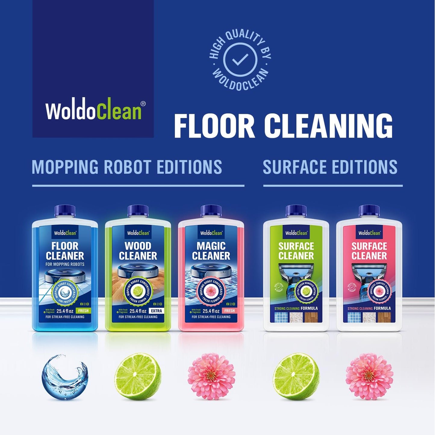 Floor Cleaner for robot vacuum with mop 750ml - ceramic, porcelain and stoneware tiles for 30-50 cleaning cycles