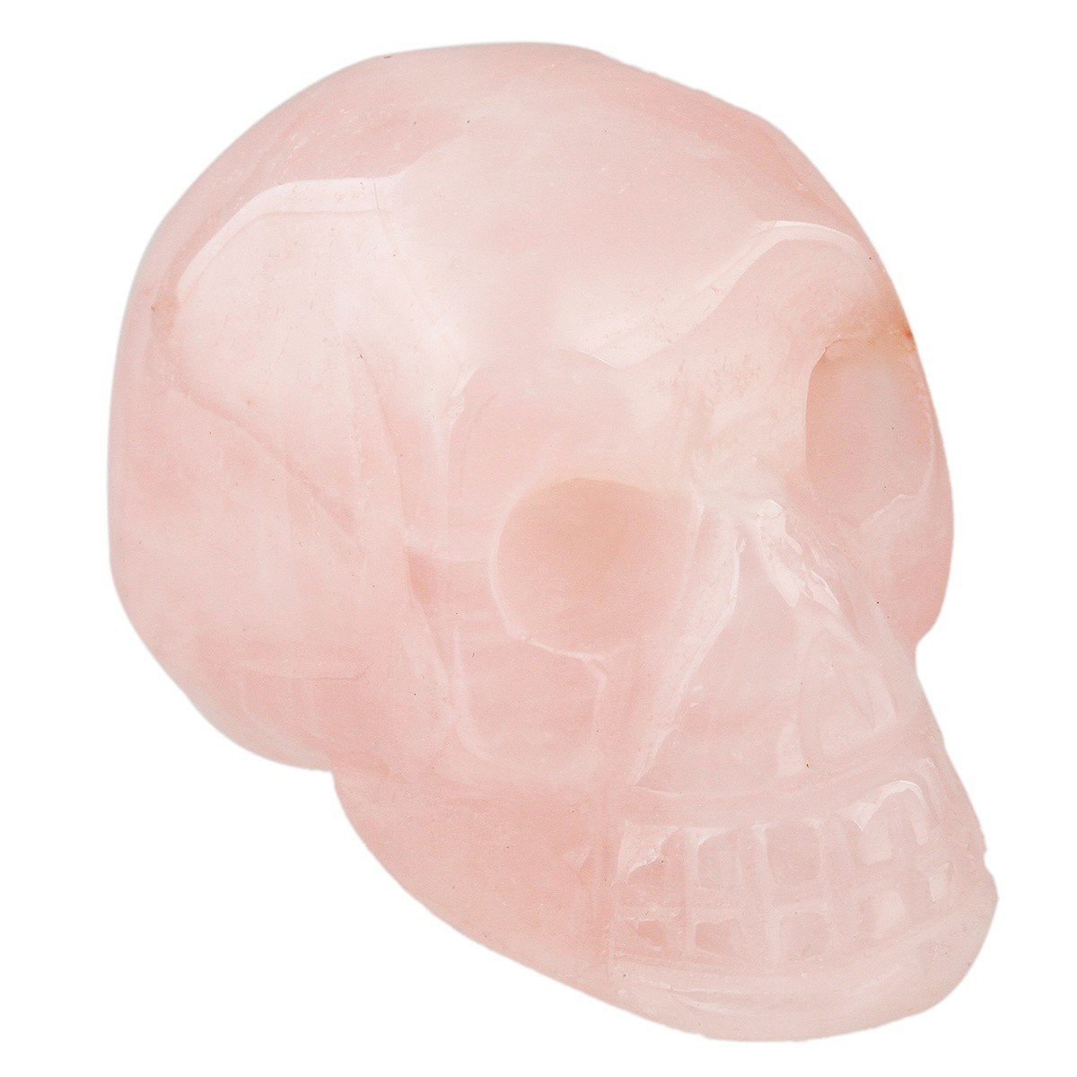 Rockcloud Healing Crystal Stone Human Reiki Skull Figurine Statue Sculptures Rose Quartz 1.5"