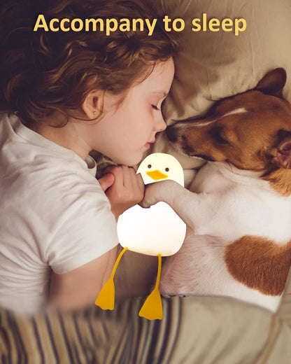 Attivolife Duck Night Light for Kids, Cute Animal Silicone Lamp Touch Control + Dimmable + Timer, USB Rechargeable LED Feeding Nightlight Bedside Bedroom Decor Birthday Gifts for Toddler Baby Women
