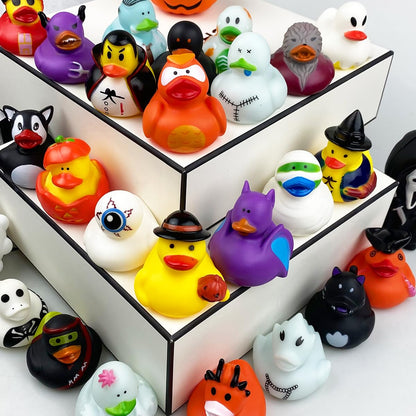 QINGQIU 24 Pack Halloween Rubber Ducks Bath Toys for Kids Toddlers Boys Girls Halloween Toys Halloween Party Favors Gifts Halloween Treat Bags