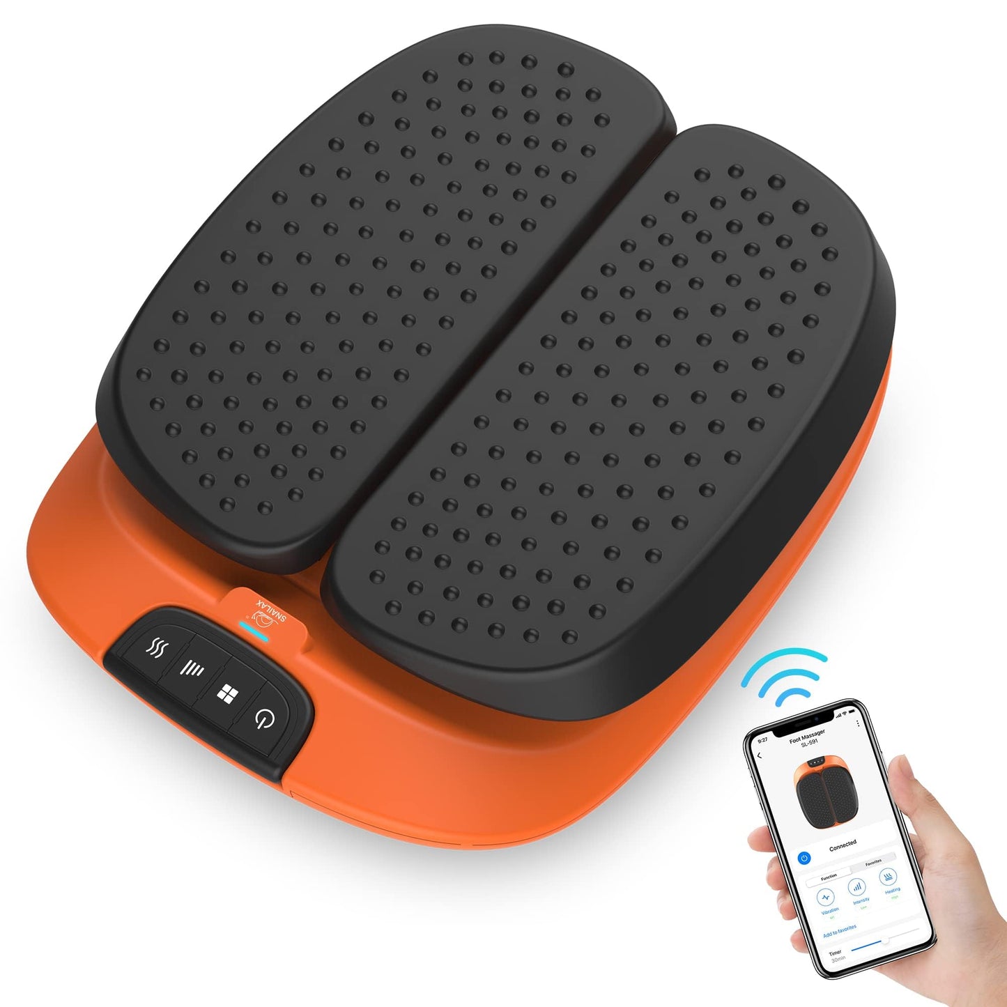 Snailax Vibration Foot Massager with Heat,Remote Control,Adjustable Vibration Speed Electric Massager Machine for Circulation,Plantar Fasciitis, Pain