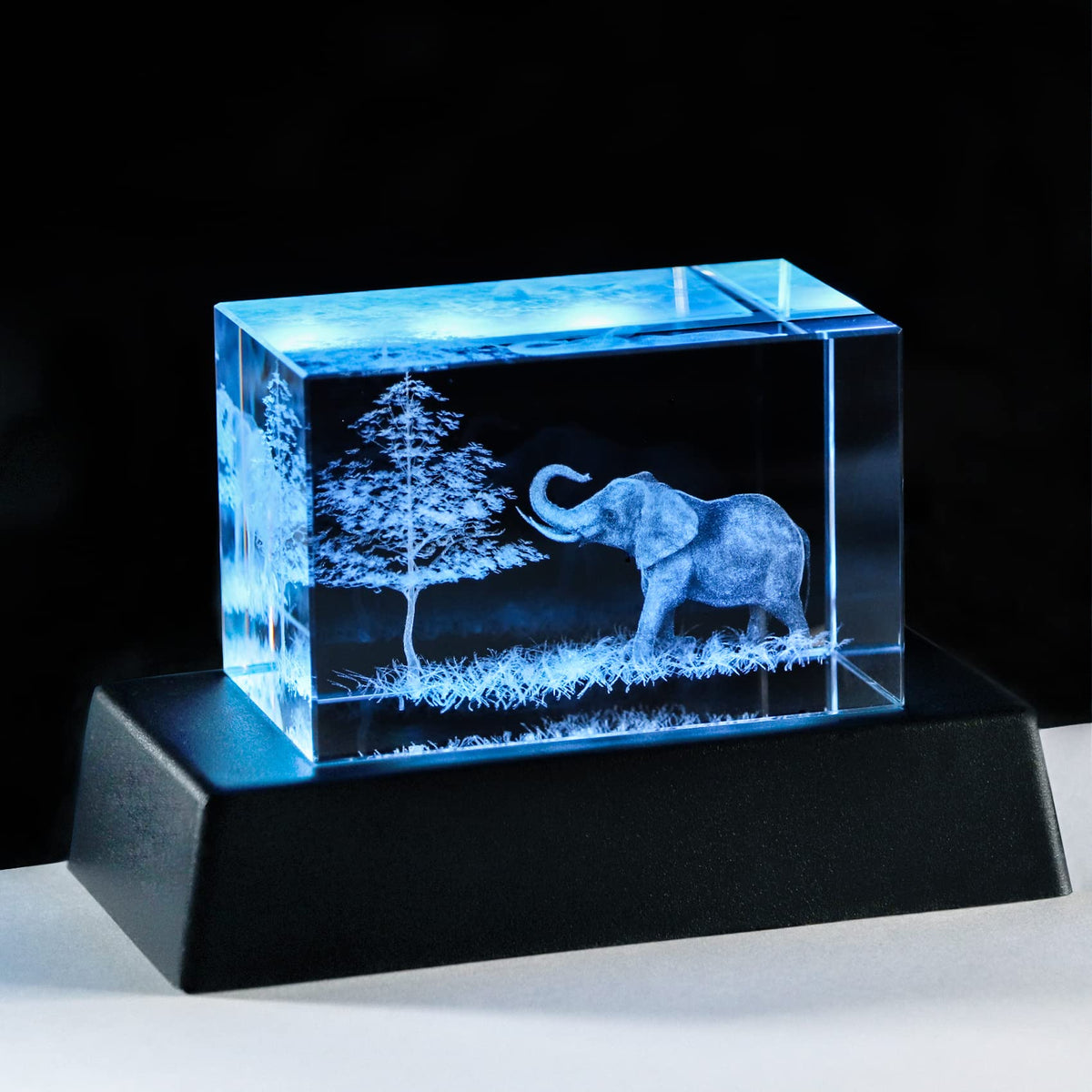 Qianwei 3D Crystal Elephant Decor Stuff Figurines Statue Gift for Elephant Lovers, Mother Day Birthday Gifts for Mom Mother Mama from Daughter Son