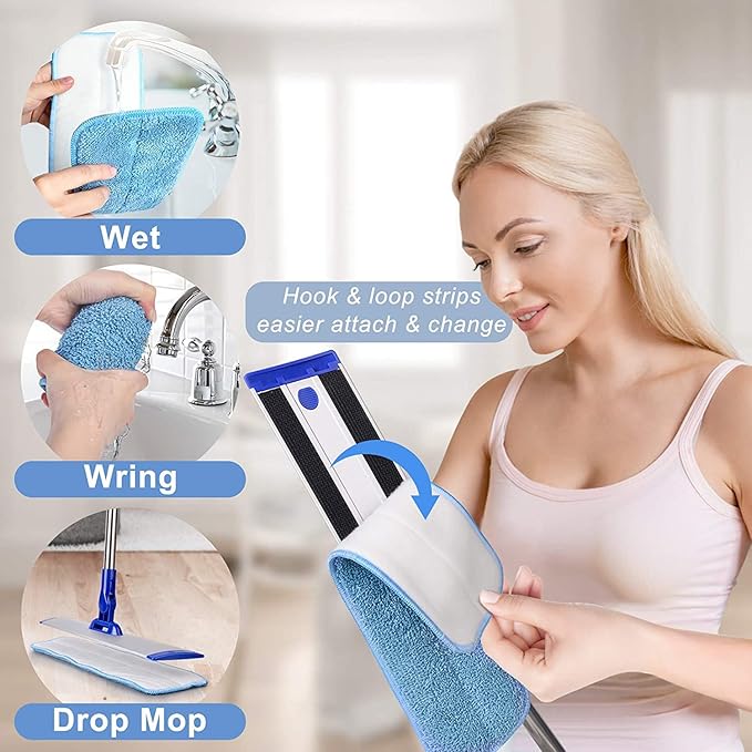 18" Professional Microfiber Mop Floor Cleaning mop, Flat Mop