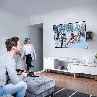 PERLESMITH TV Wall Bracket, Swivel Tilt for 26-70 Inch Flat & Curved TVs up to 45kg, Sturdy Wall Mount Max. VESA 400x400mm