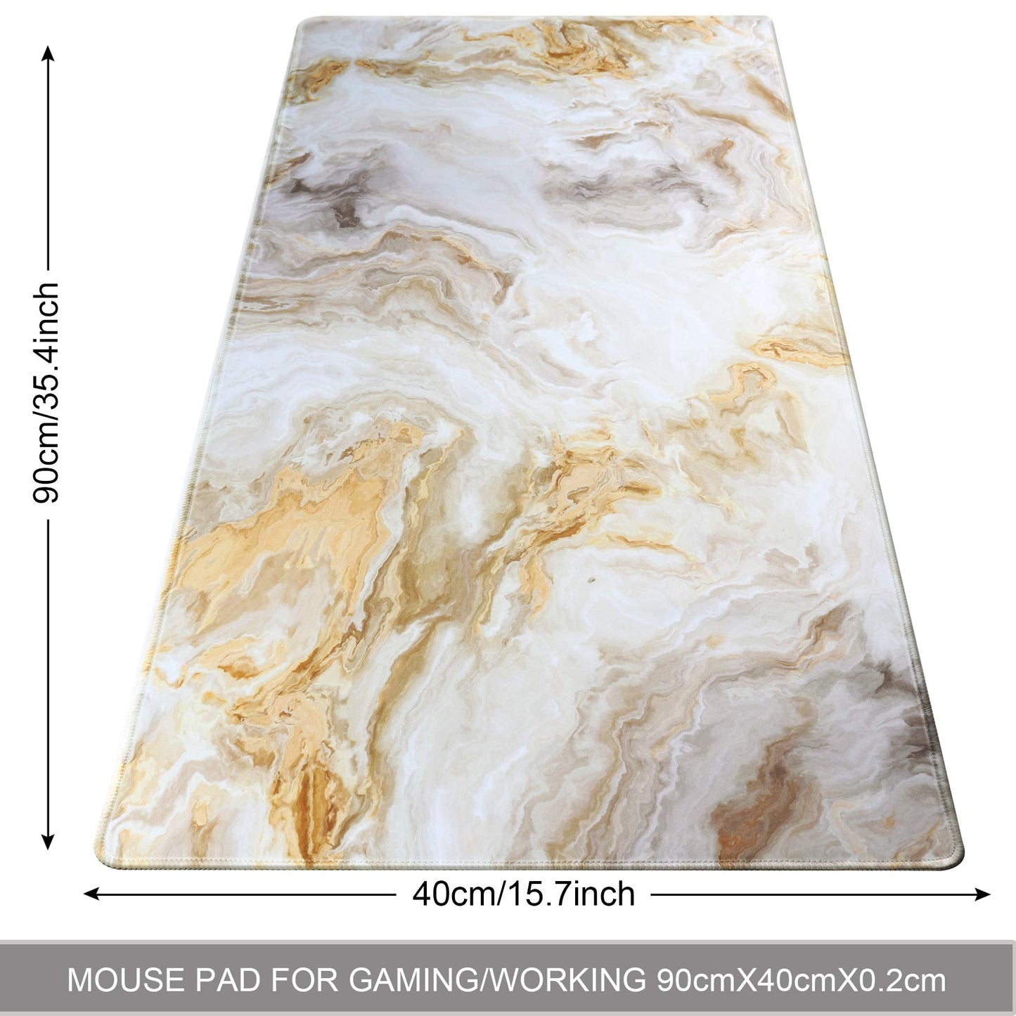 XXL Gaming Mouse Mat,Jahosin Extended Mouse Pad Stitched Edges 2MM Non-Slip Rubber Base 90x40cm Desk Pad for Gaming/Office/Bussiness (90x40 marbleuk)